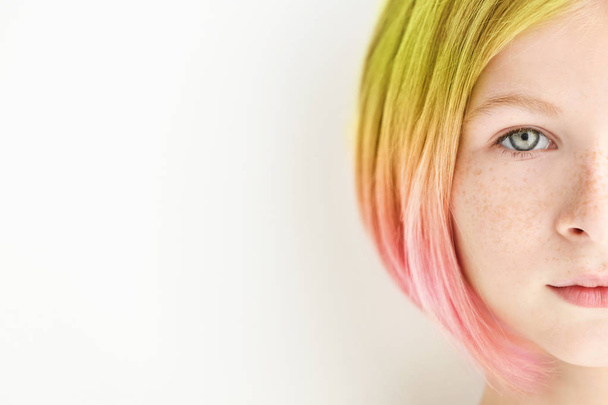 . Girl with colorful dyed hair - Zdjęcie, obraz
