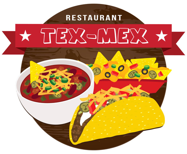 Tex mex élelmiszer banner vektor - Vektor, kép