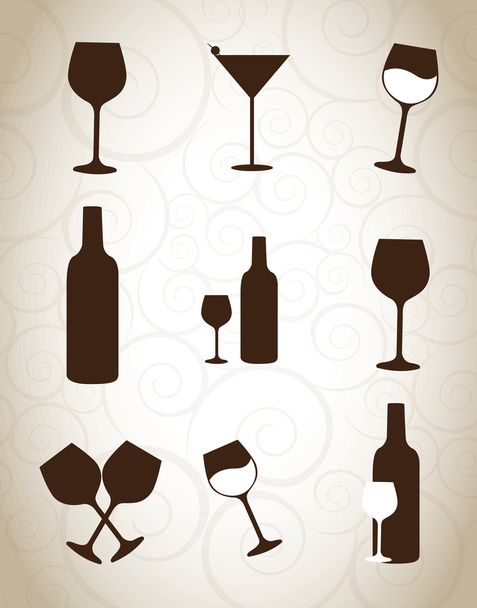 ποτήρια κρασιού - Διάνυσμα, εικόνα
