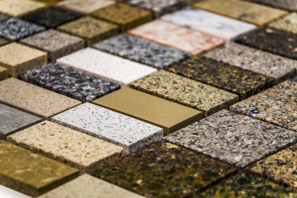 Las muestras coloridas de losas de piedra natural, se pueden utilizar como encimera de cocina o muestras de color del azulejo
 - Foto, Imagen