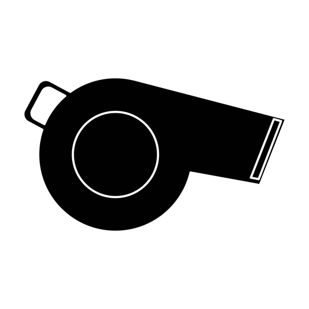 silhouet scheidsrechter fluit Amerikaans voetbal pictogram - Vector, afbeelding
