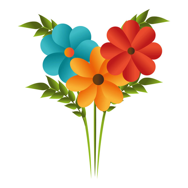 χαριτωμένο λουλουδιών διακοσμητικό εικονίδιο - Διάνυσμα, εικόνα