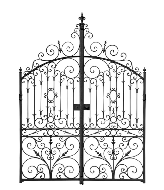 Black forged gate with decorative lattice - Photo, Image
