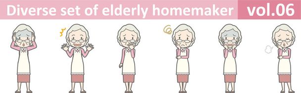 Diverse set of elderly homemaker, EPS10 vol.06 - Vector, Image