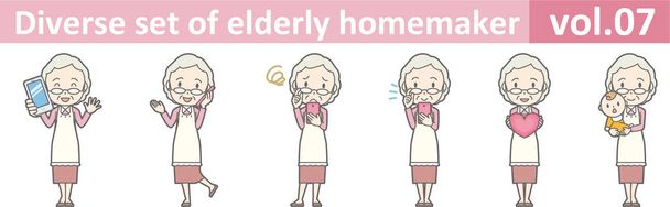 Diverse set of elderly homemaker, EPS10 vol.07 - Vector, Image