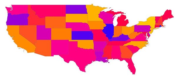米国カラーマップ - 写真・画像