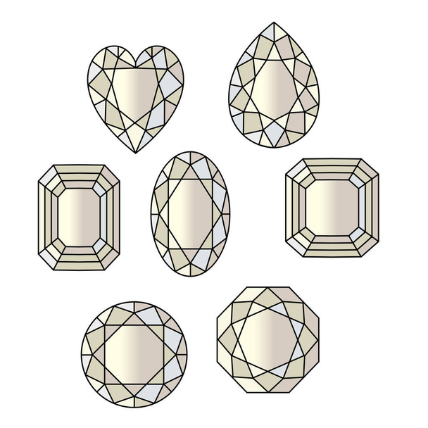 set of gemstone pattern - Vector, Image
