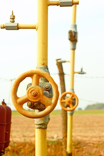 Natural gas station among field - Photo, Image