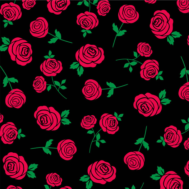 Muster roter Rose - Vektor, Bild