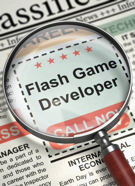 Flash Game Developer Hiring Now (en inglés). 3D
. - Foto, imagen