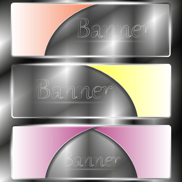 Набор прозрачных цветных баннеров
 - Вектор,изображение