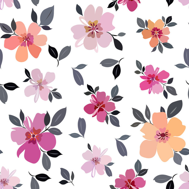 bright floral print - Vektor, obrázek