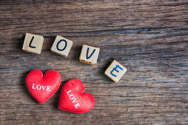Srdce s dřevěných abecedou - Fotografie, Obrázek