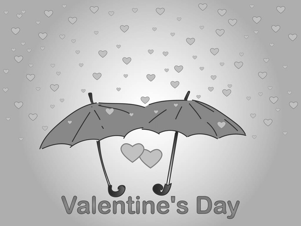Valentine's Day. A rain of heart. - Vector, afbeelding