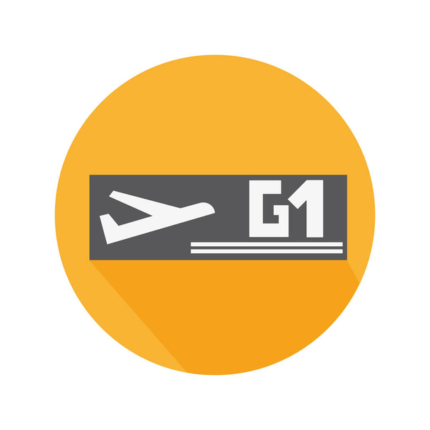 Icono plano de la puerta de inicio de sesión en el aeropuerto para viajar
 - Vector, Imagen