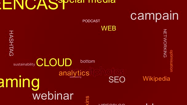 Social Media Word Cloud Animation (en inglés). Conjunto de 3 colores. Resolución de 4 k
. - Metraje, vídeo