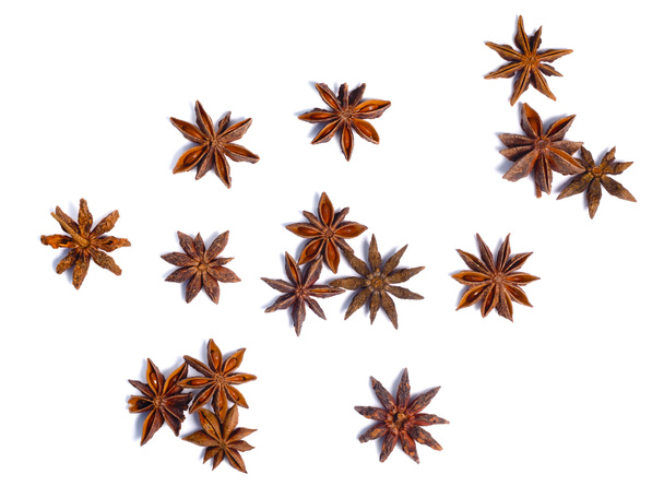 Star anise (dried Ilicium fruit), top view, paths - Photo, Image