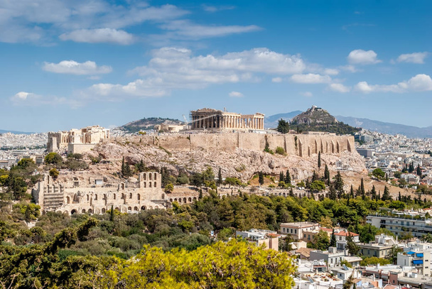 Ναός του Παρθενώνα της Ακρόπολης από Αθήνα, Ελλάδα - Φωτογραφία, εικόνα
