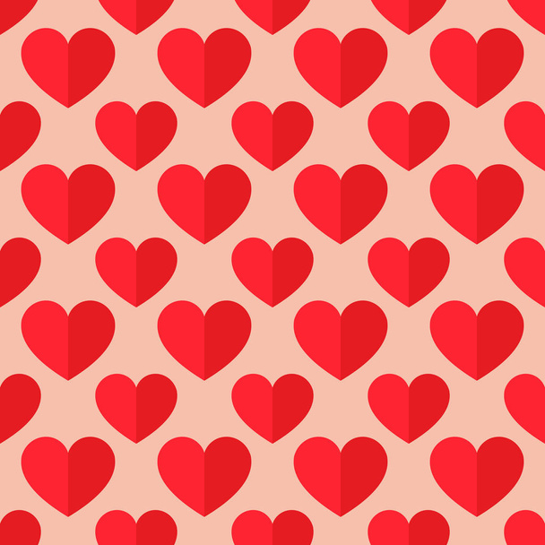 Red hearts seamless pattern - Vektor, Bild