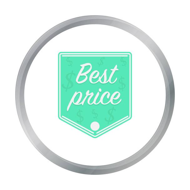 Best price icon in cartoon style isolated on white background. Label symbol stock vector illustration. - Vektör, Görsel