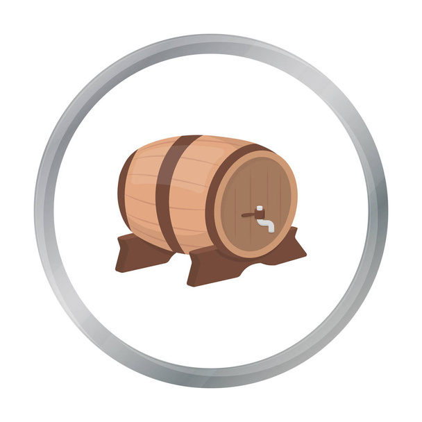 Icono de barril de cerveza en estilo de dibujos animados aislado sobre fondo blanco. Oktoberfest símbolo stock vector ilustración
. - Vector, imagen