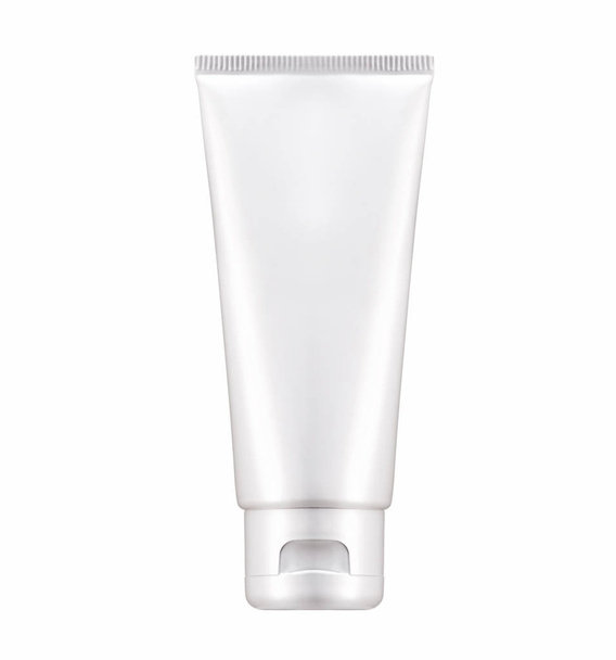 Paquete de tubo cosmético blanco en blanco de crema o gel con ruta de clip
 - Foto, imagen