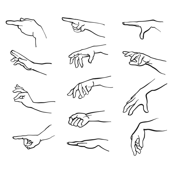 Hands gestures with arm - Vector, Image