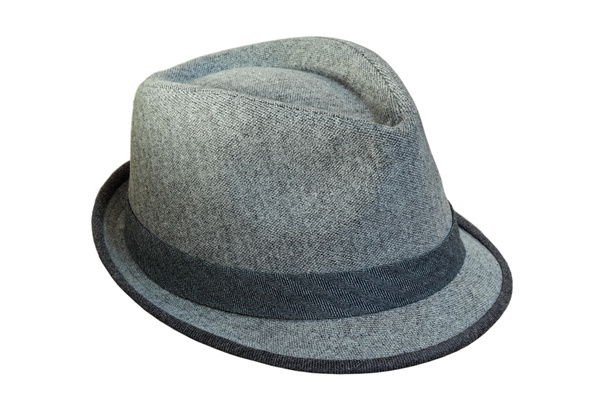 изолированная серая шляпа с лентой
 - Фото, изображение