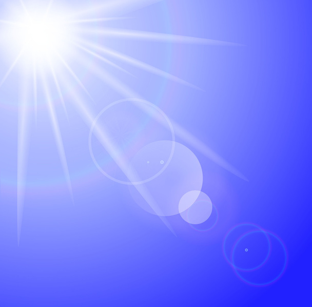 Sun with lens flare background - Vector, Image