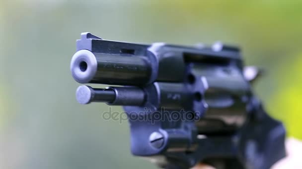 Man shoots a revolver - Footage, Video