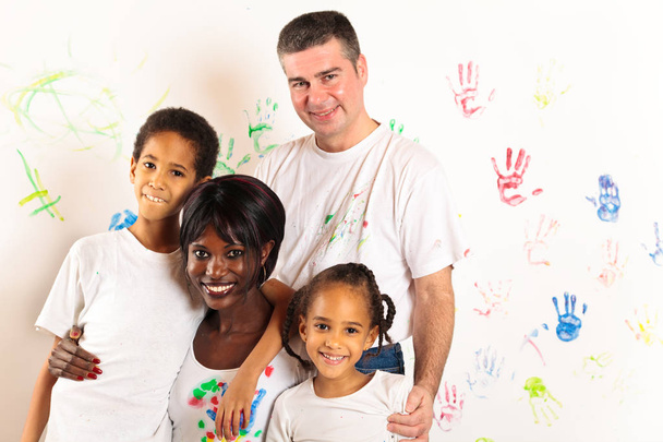 Mixed-race Family Painting - Фото, зображення