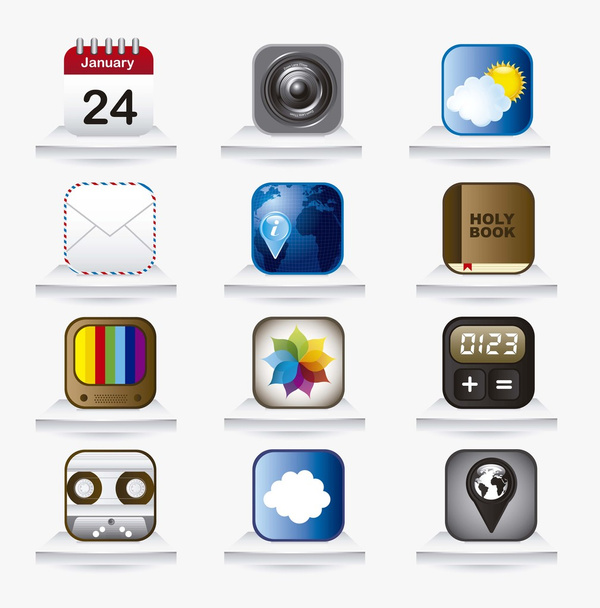 set of app vector icons - Вектор, зображення