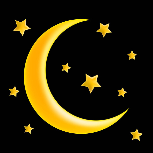 luna crescente e stella simbolo vettoriale icona design
.  - Vettoriali, immagini