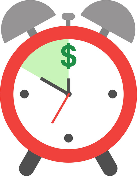 Alarm clock with dollar - Vettoriali, immagini