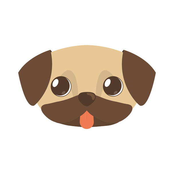 bonito cachorrinho marrom língua para fora
 - Vetor, Imagem