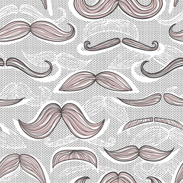 Trendy mustache seamless pattern - Vektori, kuva
