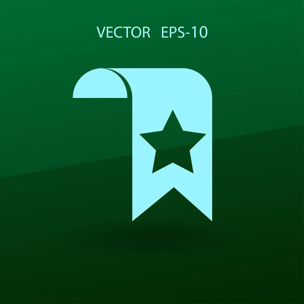 Plochý dlouhý stín oblíbené záložky ikona, vektorové ilustrace - Vektor, obrázek