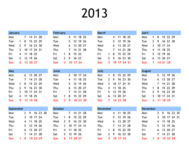 Kalendarz na rok 2013 - Zdjęcie, obraz