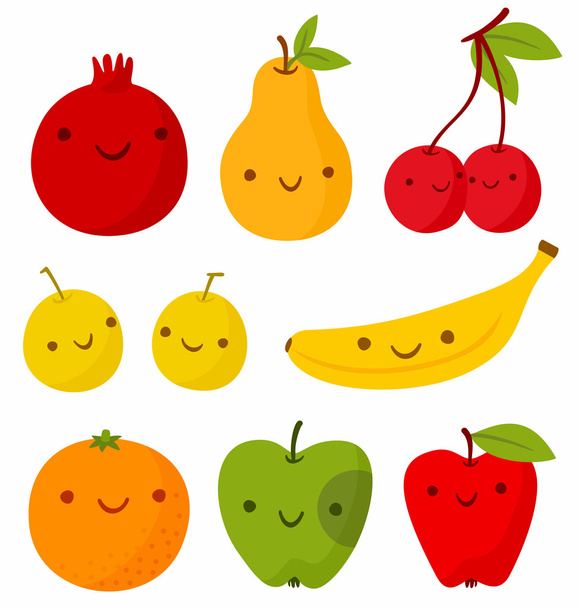 grappige vruchten - Vector, afbeelding