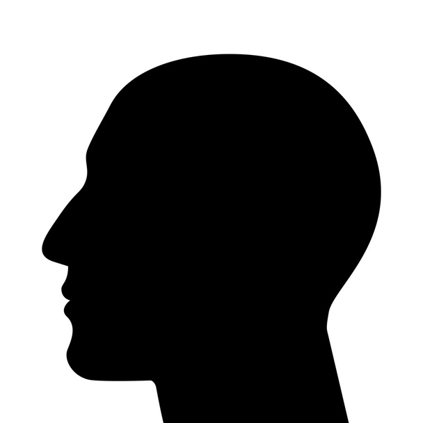 分離した頭部のシルエット - ベクター画像