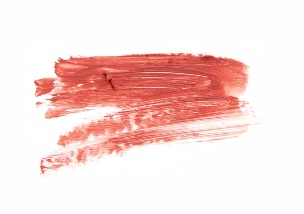 Красный цвет помады мазок на белом
 - Фото, изображение
