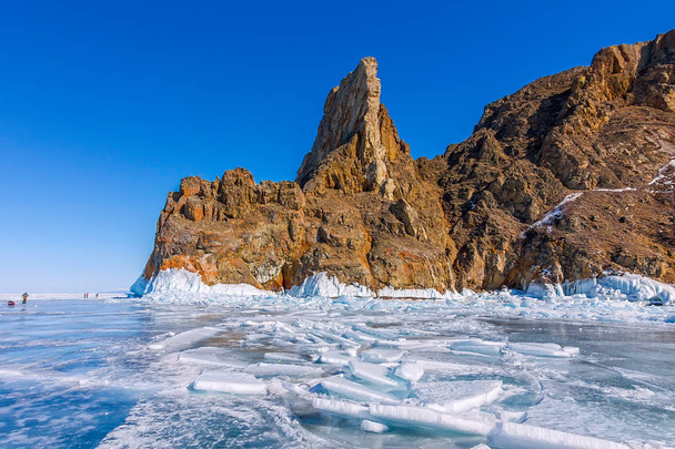 Ice hummocks on the Lake Baikal near Cape Khoboy - Fotoğraf, Görsel
