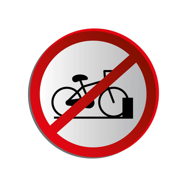 円形の輪郭道路標識禁止駐車場自転車用 - ベクター画像