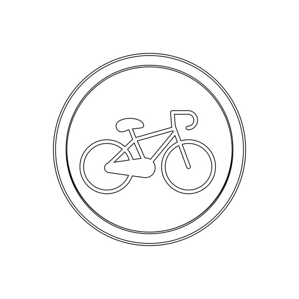 silhouette forme circulaire avec icône vélo plat
 - Vecteur, image