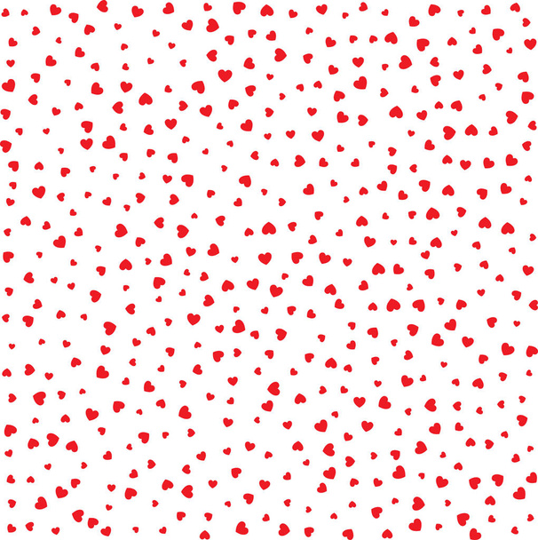 Vector Valentines day card seamless pattern red small hearts background. - ベクター画像