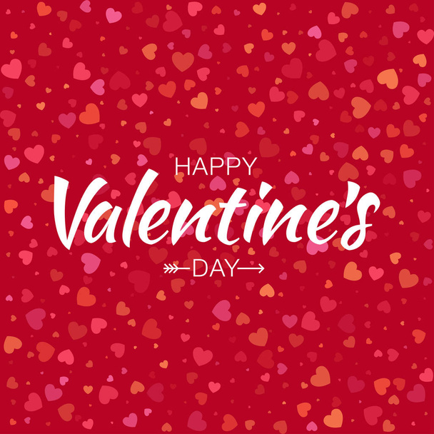 Vector Colorful Happy Valentines Day Card seamless pattern hearts background. - Vetor, Imagem