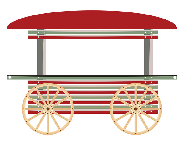 carrello di legno isolato su sfondo bianco  - Vettoriali, immagini
