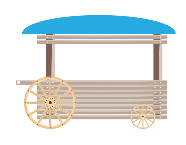 Holzwagen isoliert auf weißem Hintergrund  - Vektor, Bild