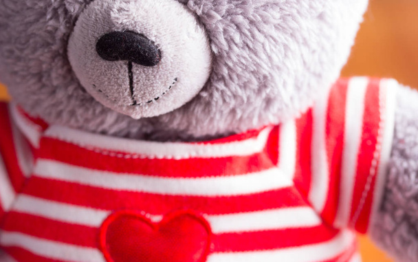 Teddy bear in red t-shitr - Zdjęcie, obraz