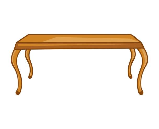 分離された木製のテーブルの図 - ベクター画像